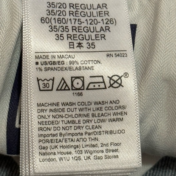 NWT Gap High Rise Cheeky Shorts-Button Fly-Sz 35/20R-Raw Hem-Med Wash-99 Cotton - Picture 14 of 14